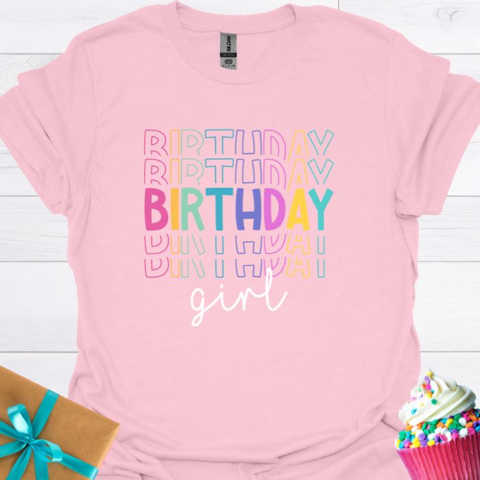 Birthday Girl Rainbow T-shirt