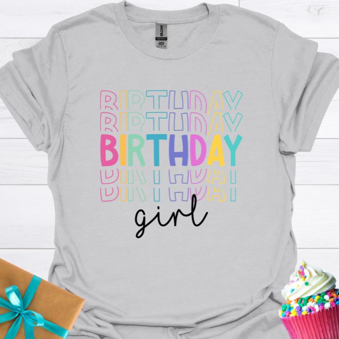Birthday Girl Rainbow T-shirt