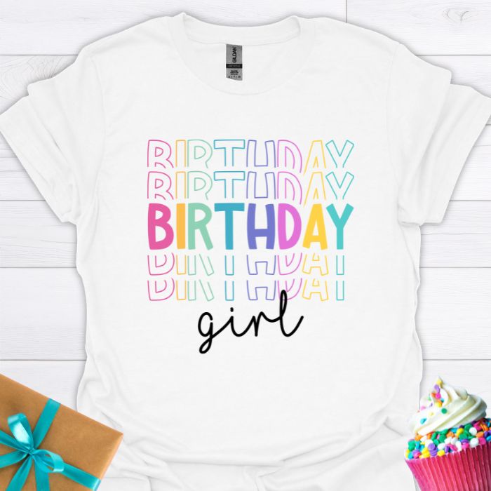Birthday Girl Rainbow T-shirt