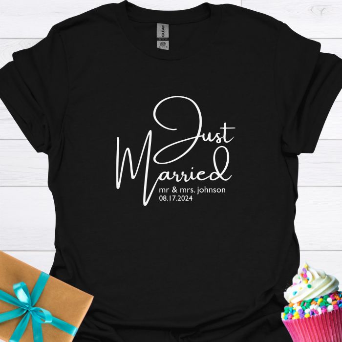 Just Married, Mr & Mrs. Personalized T-shirt