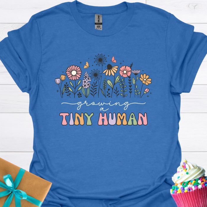 Growing a Tiny Human Wildflowers T-shirt