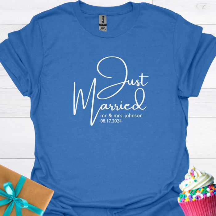 Just Married, Mr & Mrs. Personalized T-shirt
