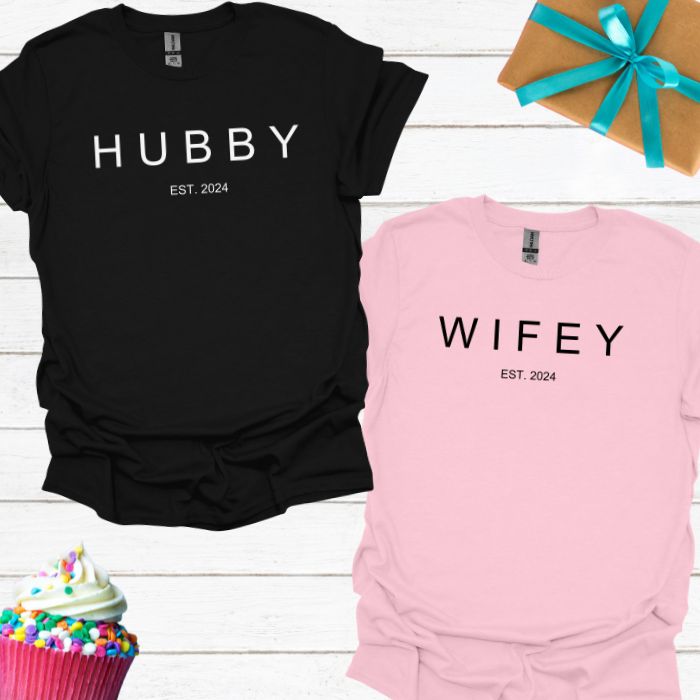 Hubby/Wifey Est 2024 T-shirt Bundle