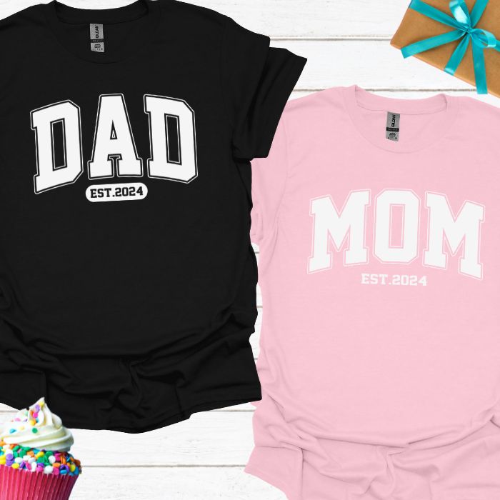 Mom & Dad Est 2024 T-shirt Bundle