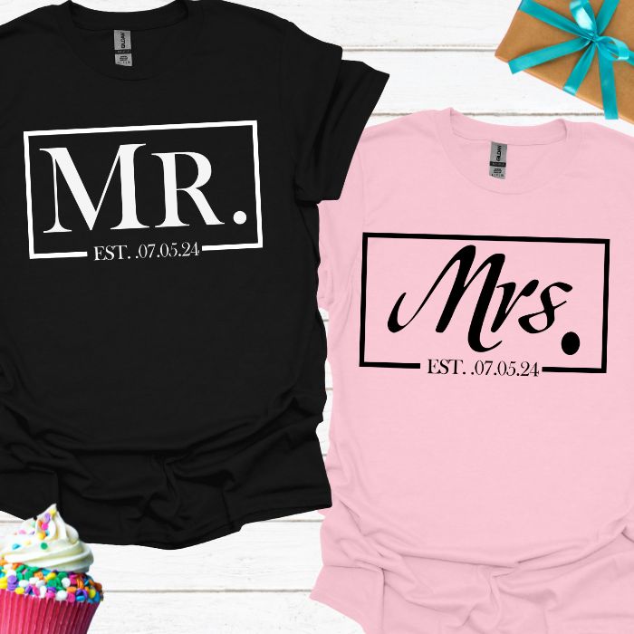MR and MRS Personalized T-shirt Bundle