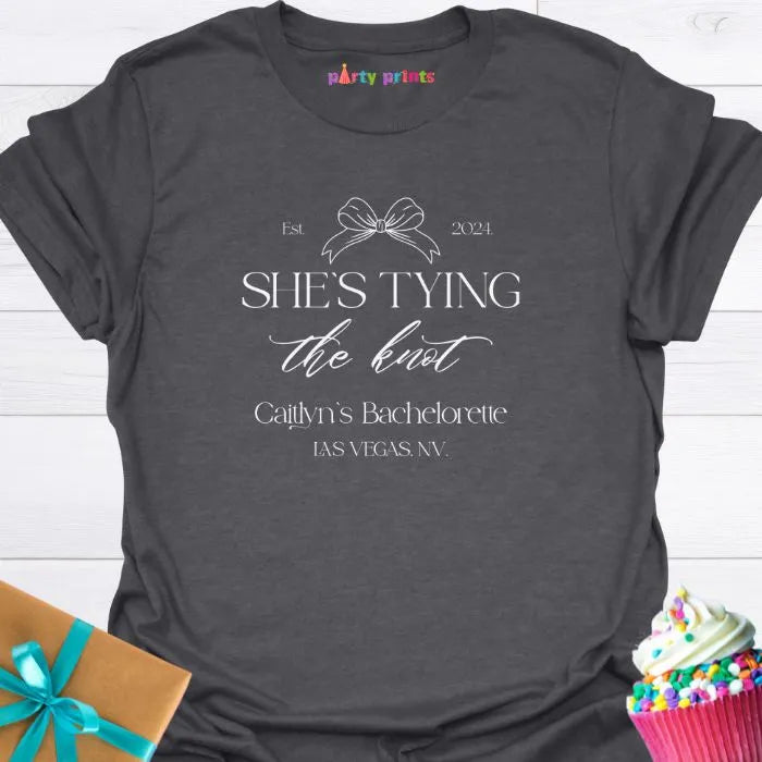 She's Tying the Knot Personalized T-Shirt