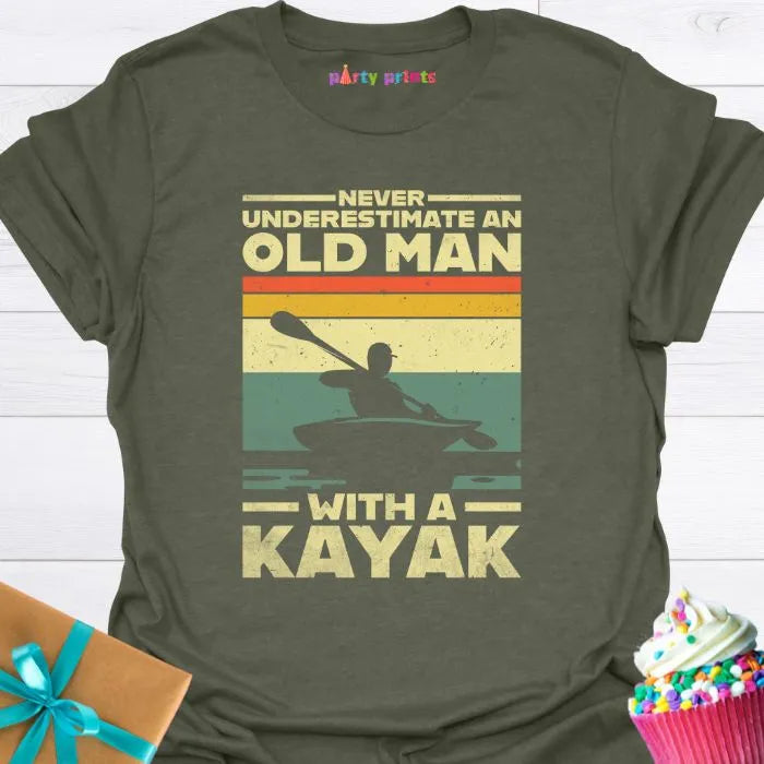 Never Underestimate an Old Man With a Kayak T-Shirt
