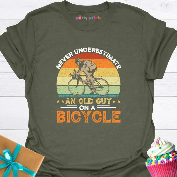 Never Underestimate an Old Guy on a Bicycle T-Shirt