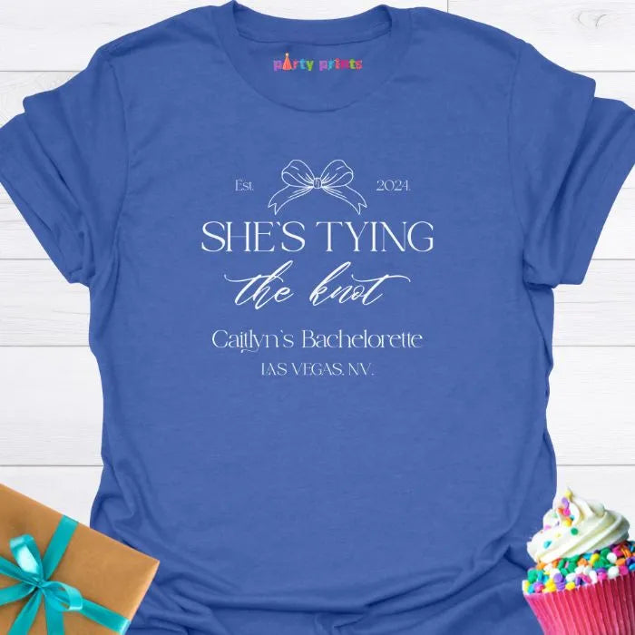 She's Tying the Knot Personalized T-Shirt