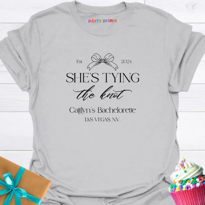 She's Tying the Knot Personalized T-Shirt