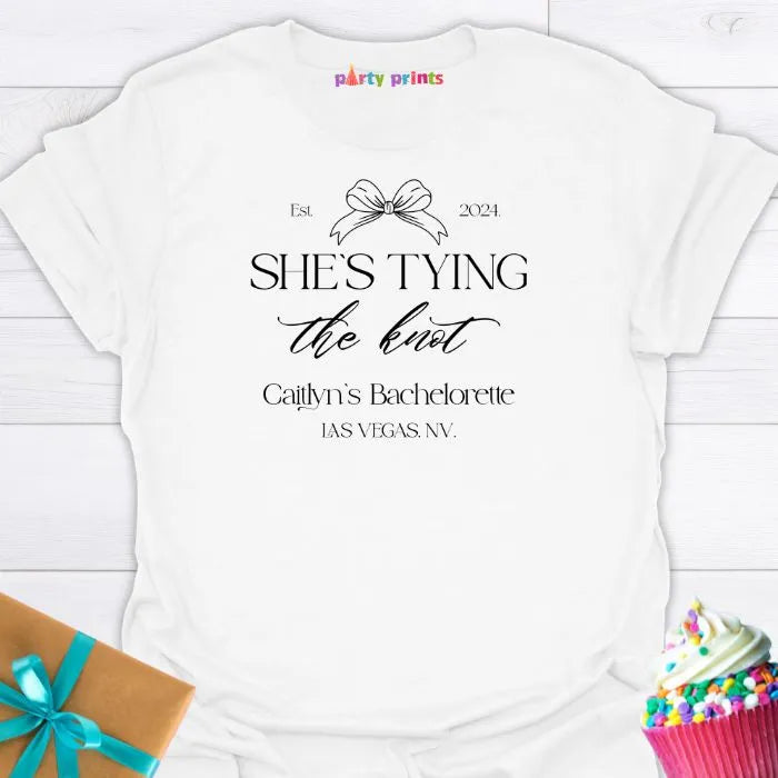 She's Tying the Knot Personalized T-Shirt