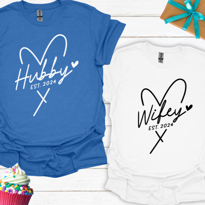 Hubby/Wifey Est 2024 T-shirt Bundle