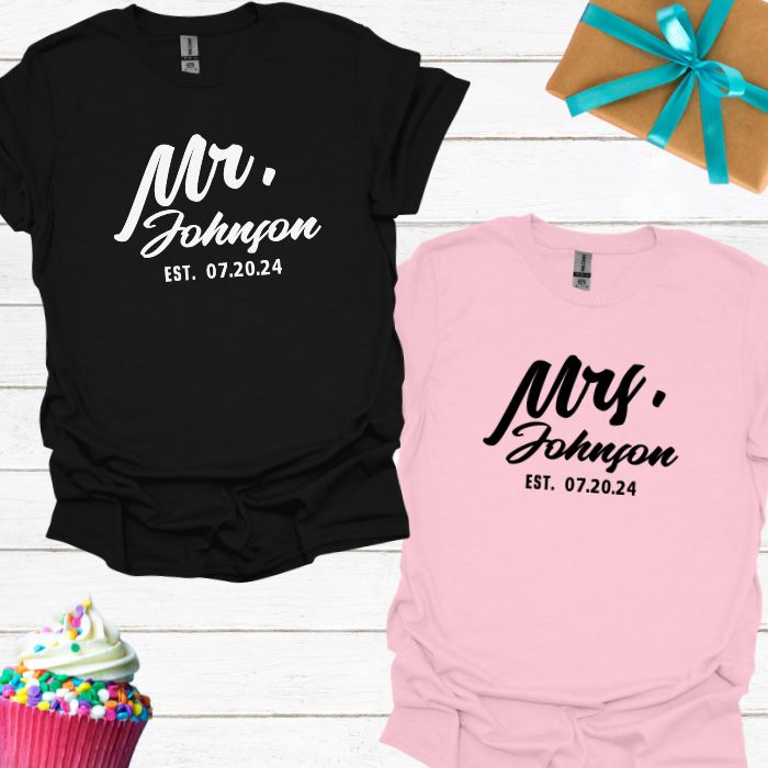 MR and MRS Personalized T-shirt Bundle