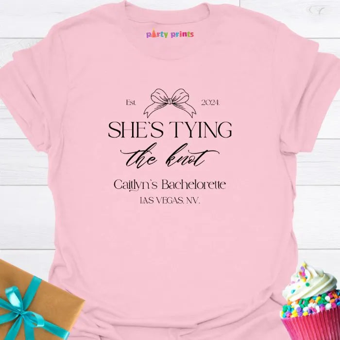 She's Tying the Knot Personalized T-Shirt