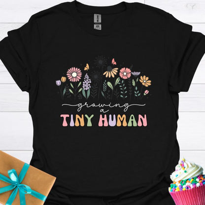 Growing a Tiny Human Wildflowers T-shirt