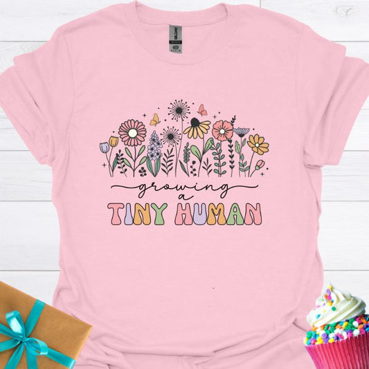 Growing a Tiny Human Wildflowers T-shirt
