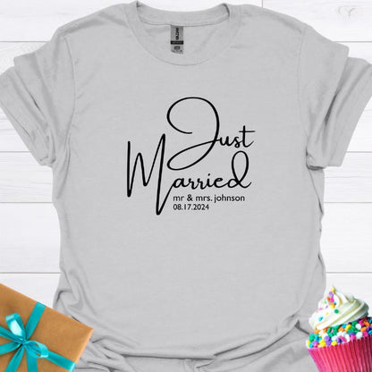 Just Married, Mr &  Mrs. Personalized T-shirt
