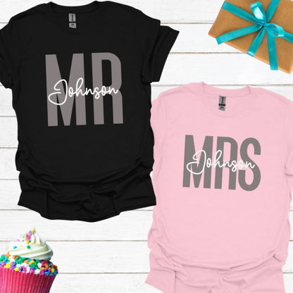 MR and MRS Personalized T-shirt Bundle