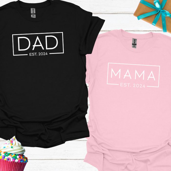 Mama & Dad Est 2024 T-shirt Bundle