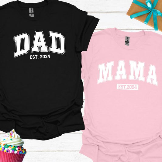 Mama & Dad Est 2024 T-shirt Bundle