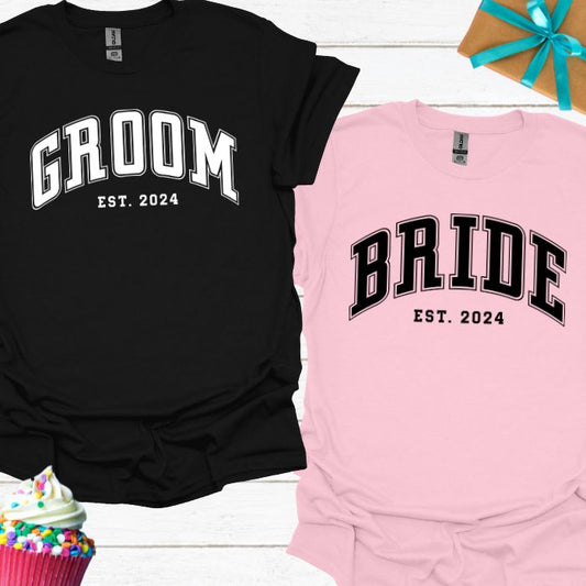 Bride & Groom Est. 2024 T-shirt Bundle
