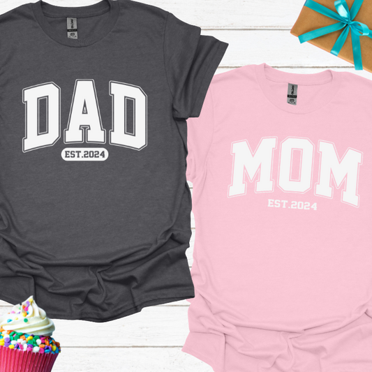 Mom & Dad Est 2024 T-shirt Bundle