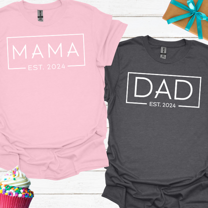 Mama & Dad Est 2024 T-shirt Bundle